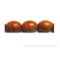 Red Wood Oval Beads 15x20mm